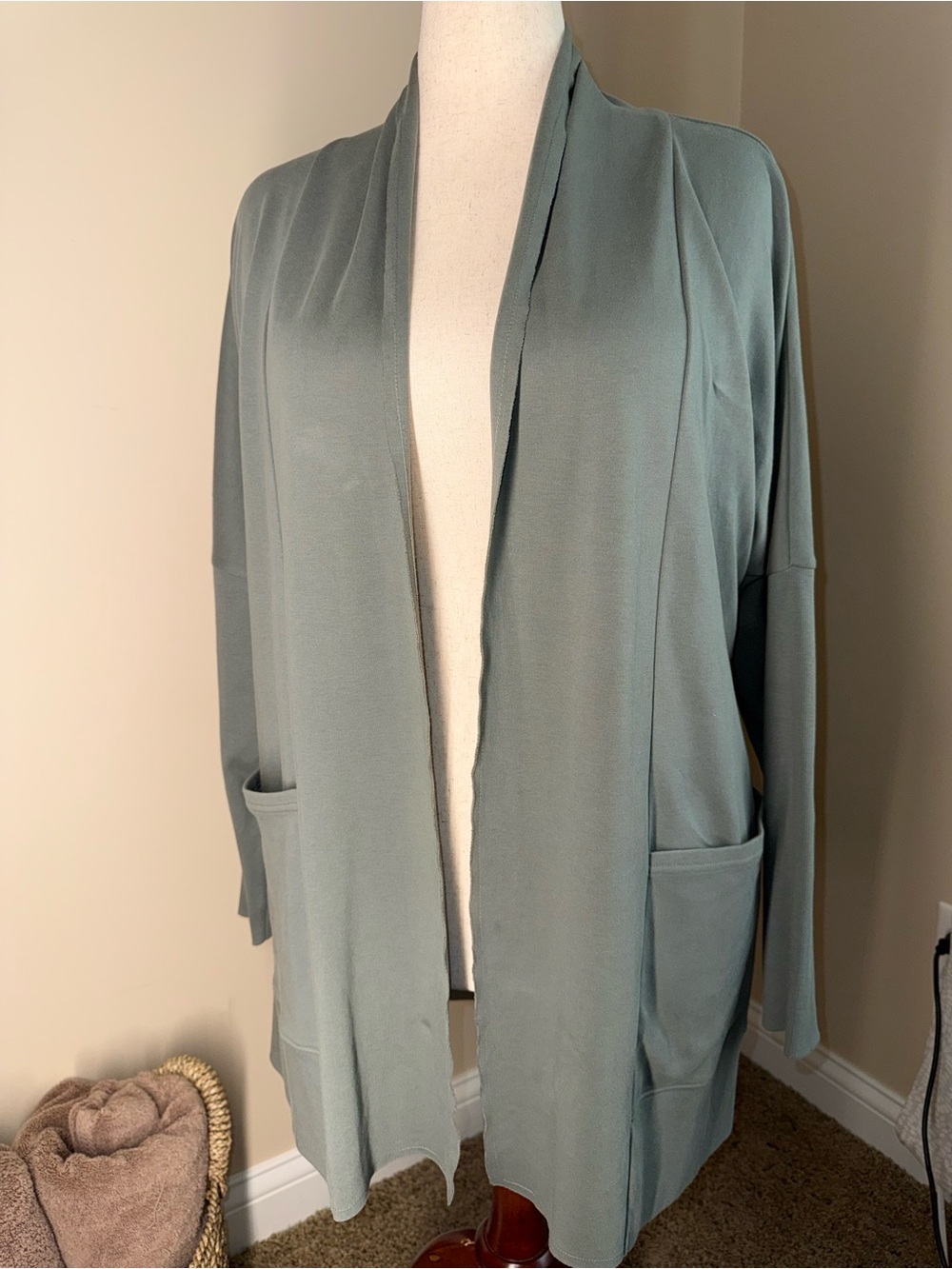 Pact Organic — joggers available 
Cloud knit Open-Front Cardigan in Castor